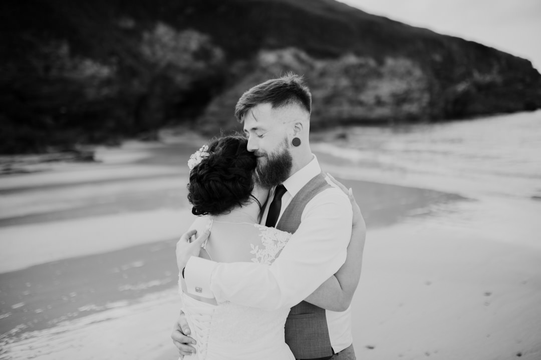 wedding on beach cornwall