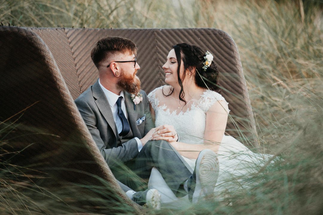 wedding on beach near sea